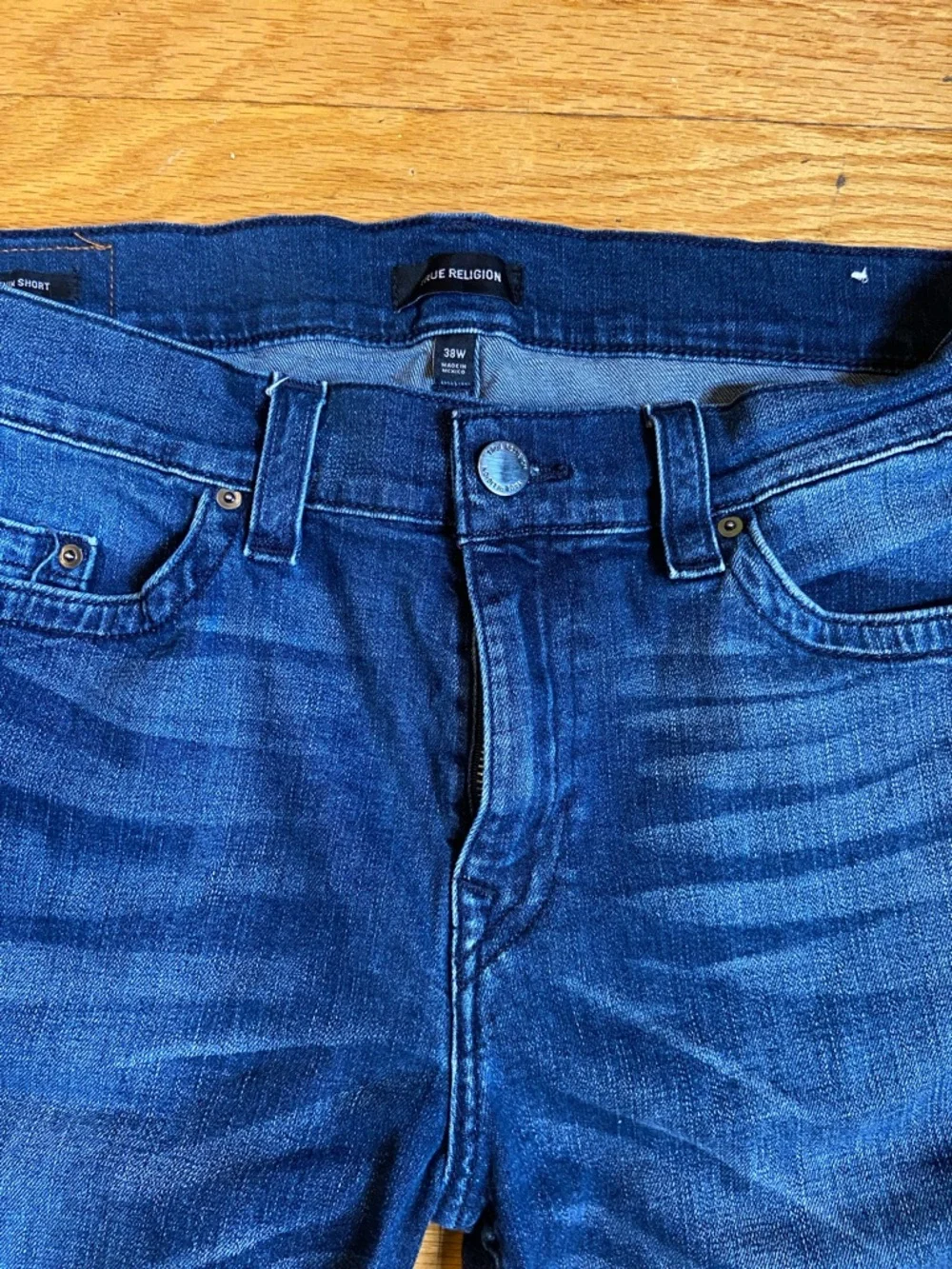True Religion Men's Dark Blue Denim Shorts